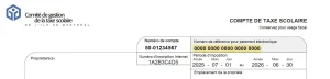 Compte de taxe scolaire